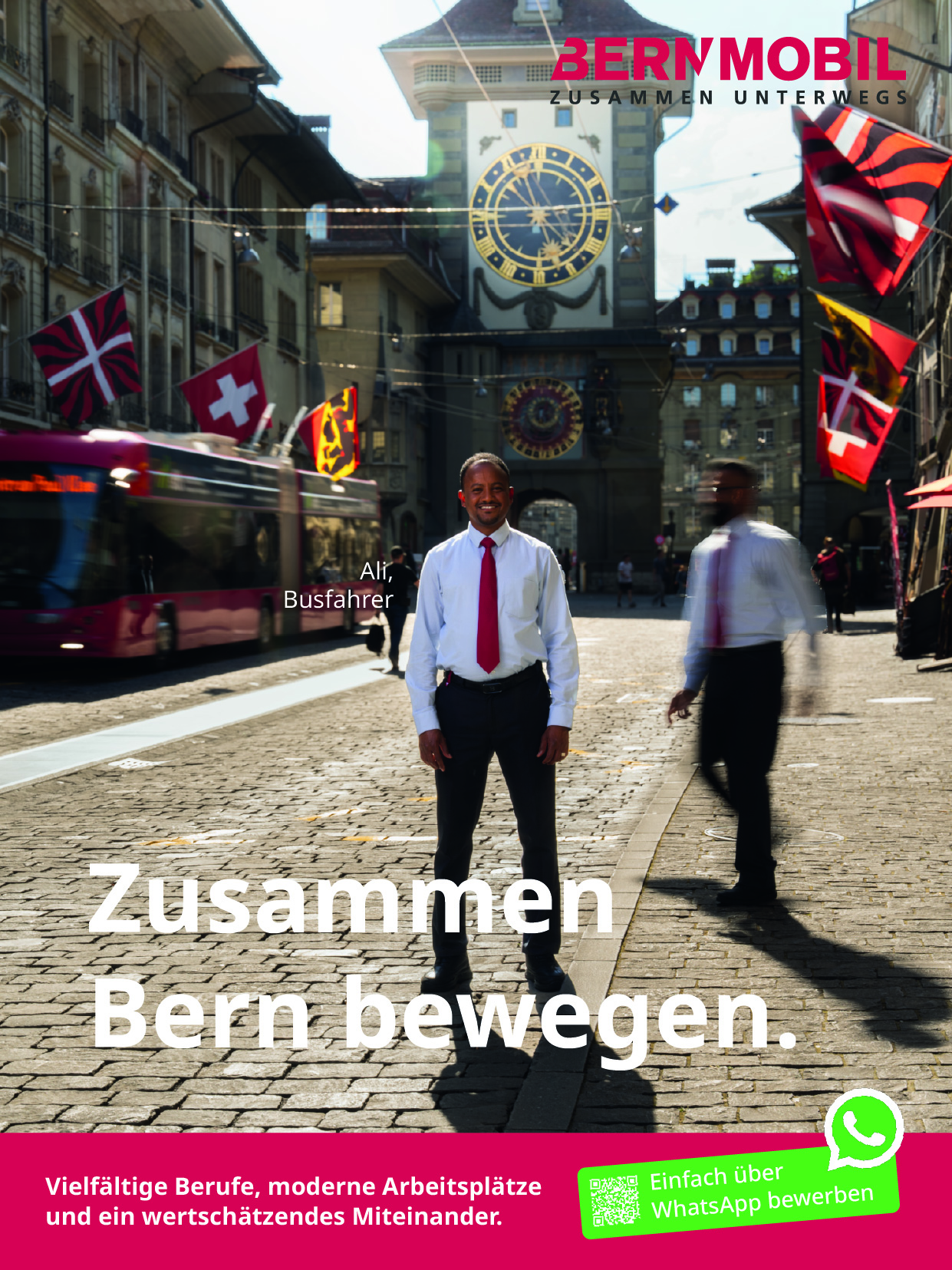 Bernmobil Personalkampagne Inserat20 Minuten Busfahrer in Whatsapp