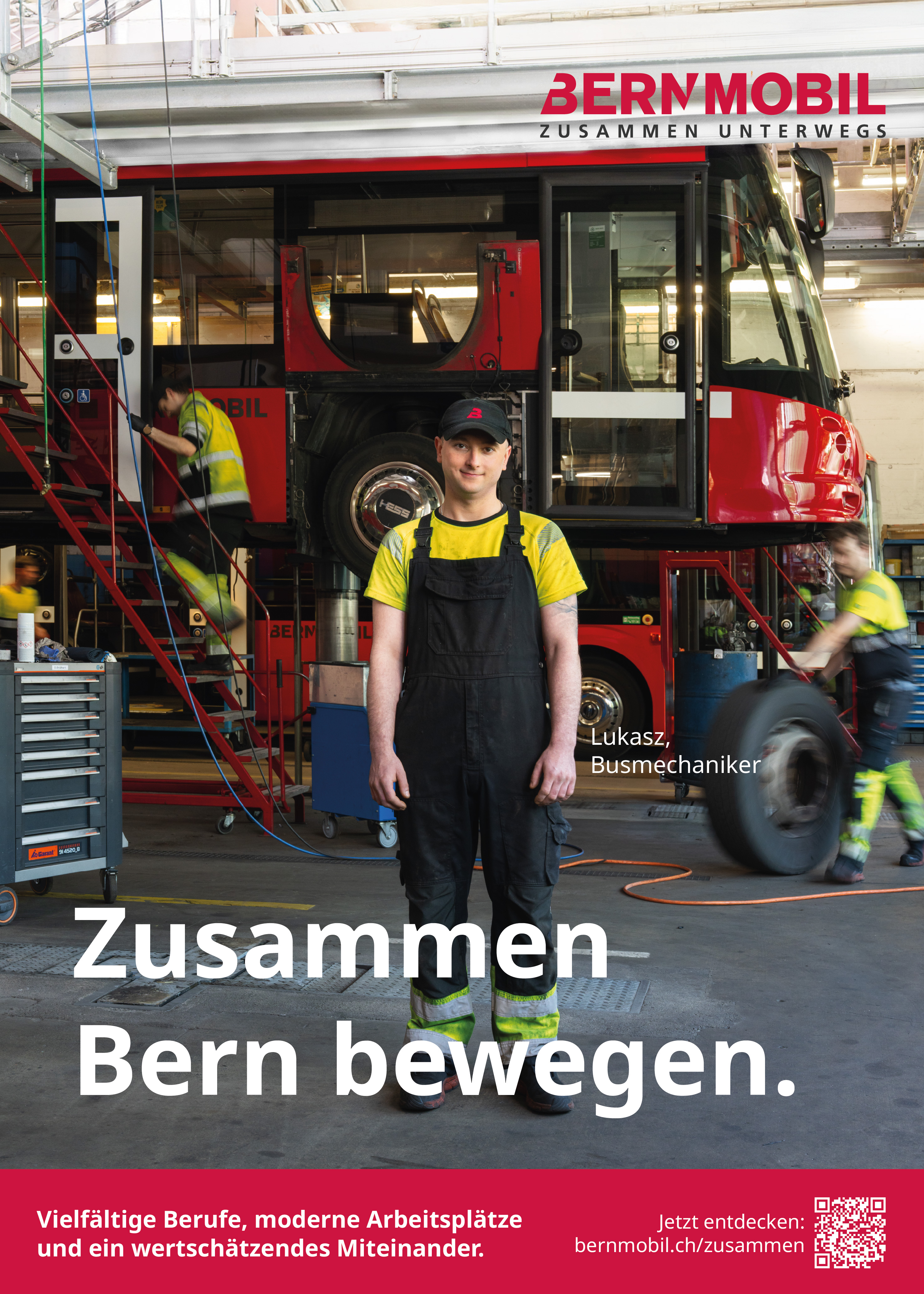 Bernmobil Personalkampagne Werkstatt